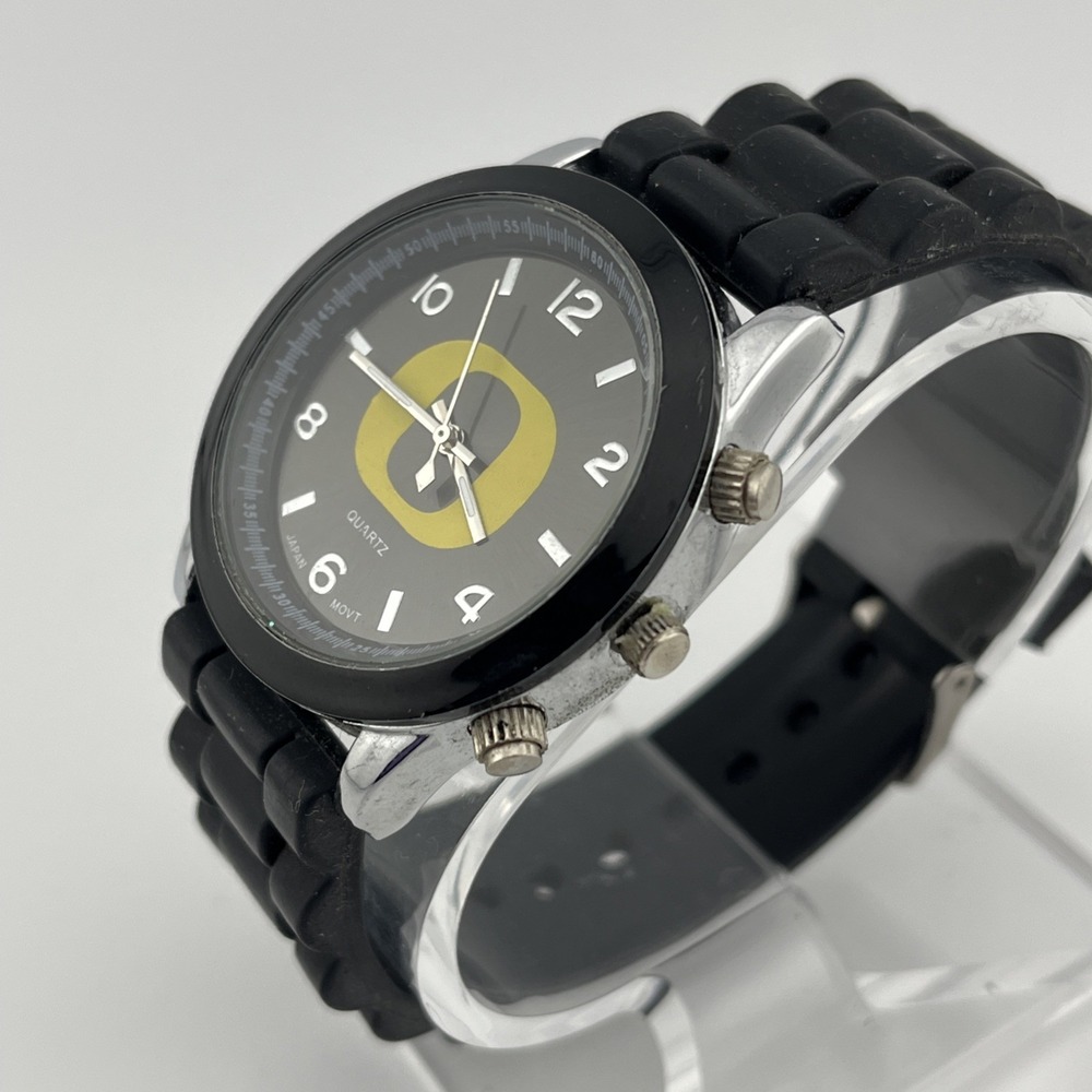 Ladies University Of Oregon Ducks‎ Watch Women Black Silicone Band- New Battery - Picture 3 of 9